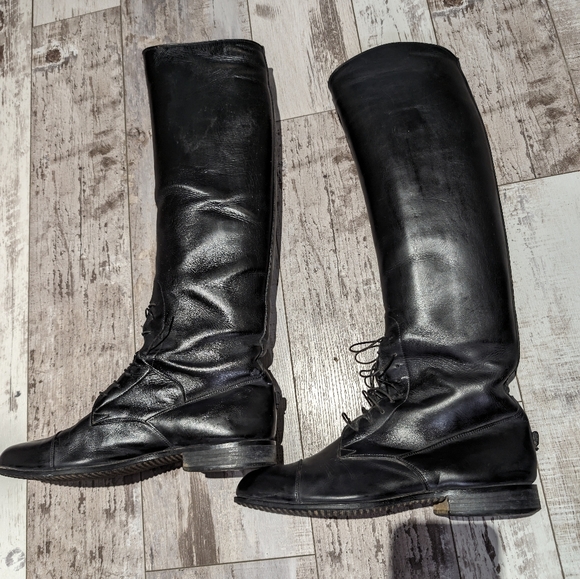 E. Vogel Field Boots Riding Equestrian Dressage Tall Leather Custom - US 9.5 bla - Picture 3 of 5